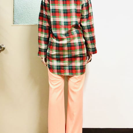 Vintage plaid cotton tunic【00642】