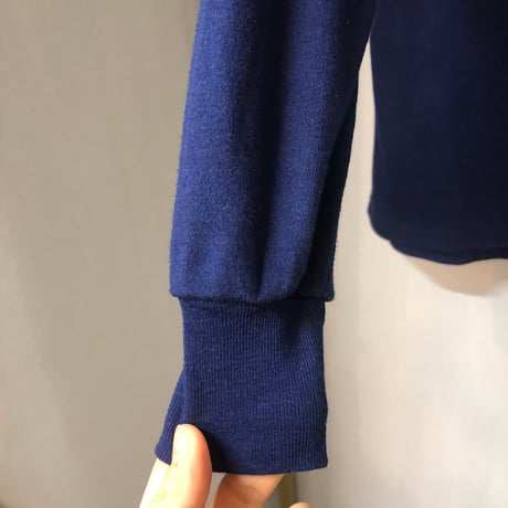 80s Navy turtleneck top【01014】