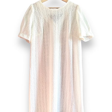 Vintage front button white dress【01450】