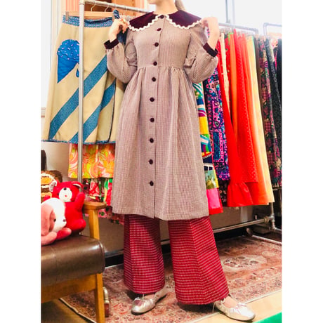 Vintage Velvet collar dress【01062】