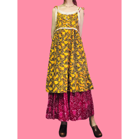 Vintage gauzy maxi skirt 【00154】