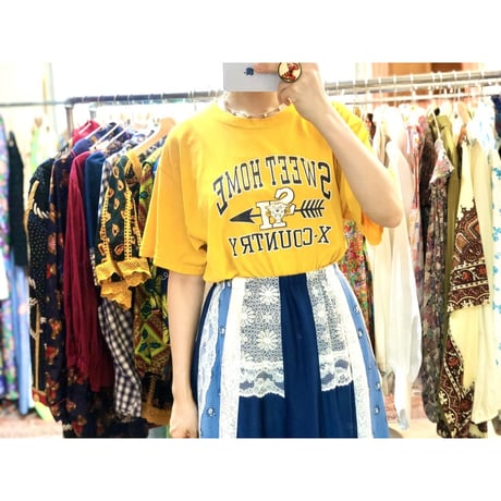 Vintage yellow X-COUNTRY tee【01193】