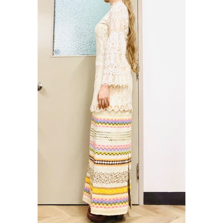 Vintage flare sleeve lace mini dress【00956】