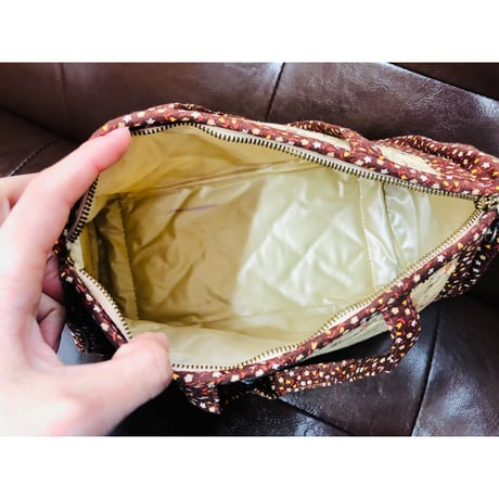 70s Floral quilted bag with mini wallet【00580】