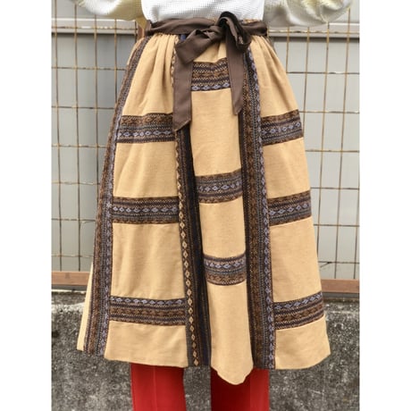 70s Mr. Hank Brown wool mix skirt【01415】