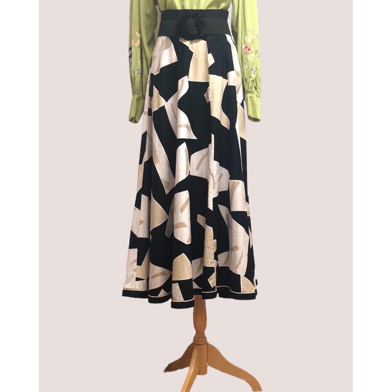 Jeanne Marc monotone skirt【00529】 | Vintage & U 