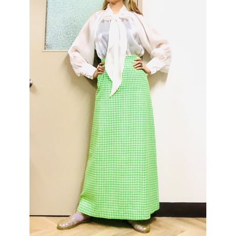 Vintage bowtie sheer blouse【00793】