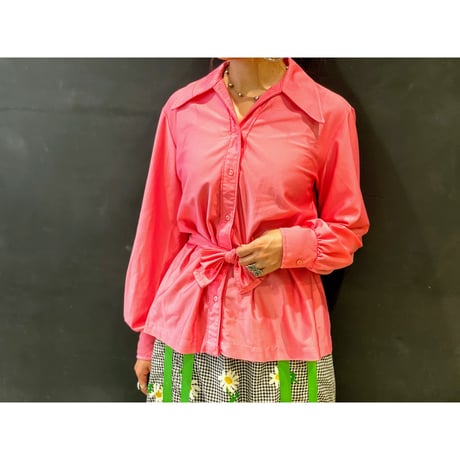 70s Pink pink pink blouse【00275】