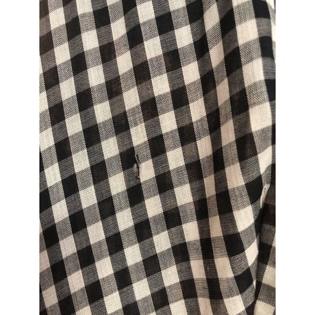 70s MISS K Black plaid maxi dress【01389】