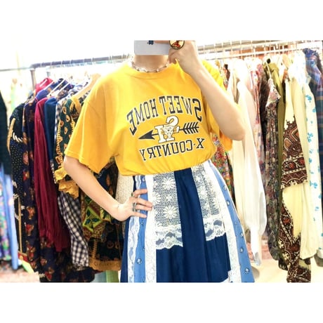 Vintage yellow X-COUNTRY tee【01193】