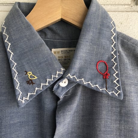 70s Chambray shirt【01291】