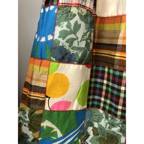 Vintage patchwork maxi skirt【00884】