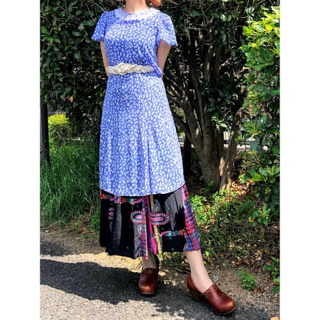 Blue poly dress【00321】