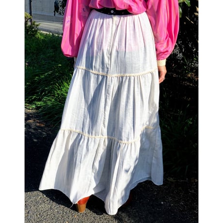 70s Patchwork maxi skirt【00198】