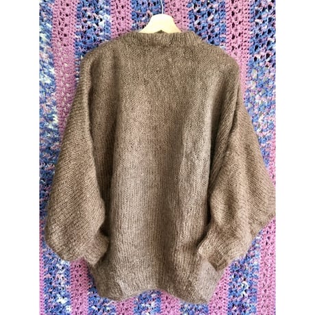 Brown design mohair knit sweater【01339】