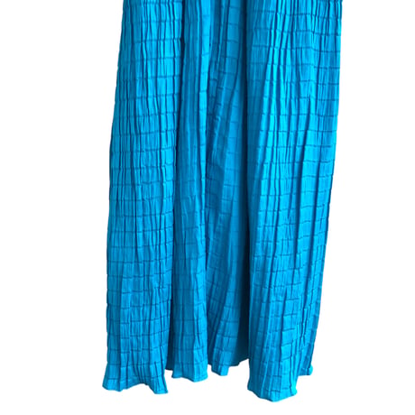 Vintage blue pleats dress【01321】
