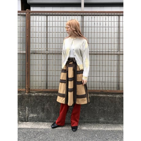 70s Mr. Hank Brown wool mix skirt【01415】