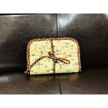 70s Floral quilted bag with mini wallet【00580】