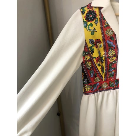 70s Bohemian maxi dress【01034】