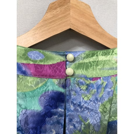 80s MONTAGE NIGHT watercolor ruffle dress【00976】