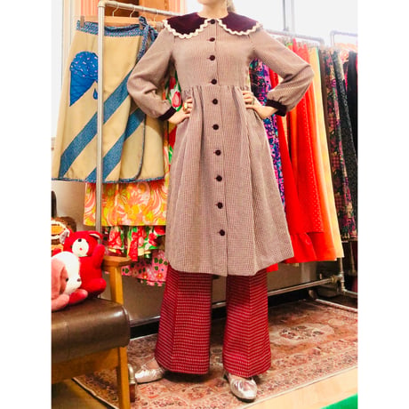 Vintage Velvet collar dress【01062】