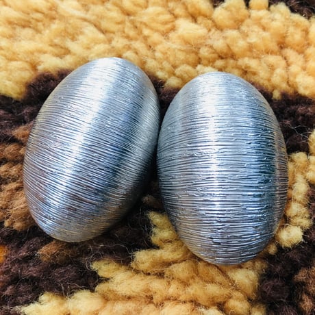 Vintage silver ovrl earring【00567】