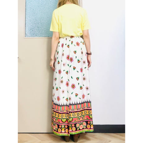 White wrap maxi skirt【00713】