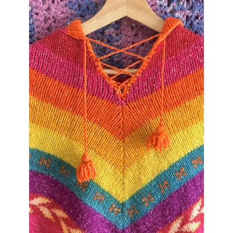 Ecuador knit poncho【01422】