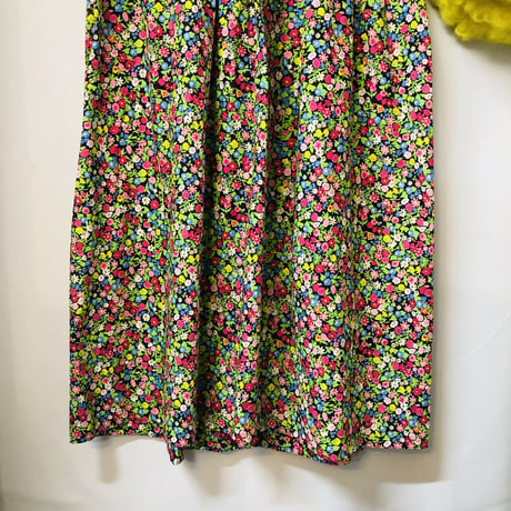 60s Sleeveless bright floral sundress【01142】