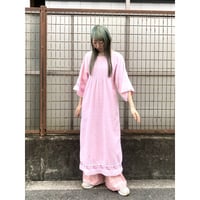 70s Pink pile maxi dress【01428】