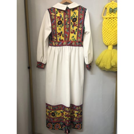 70s Bohemian maxi dress【01034】
