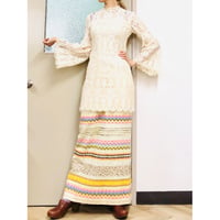 Vintage flare sleeve lace mini dress【00956】
