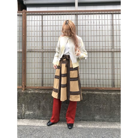 70s Mr. Hank Brown wool mix skirt【01415】