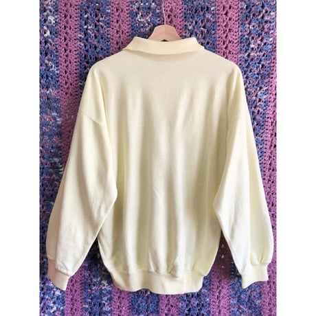 Butter yellow half zip sweat shirt【01357】