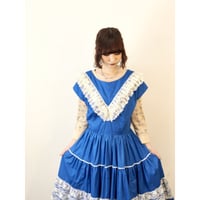 80s Blue midi dress【01320】