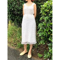 80-90s Sleeveless crochet dress【00363】