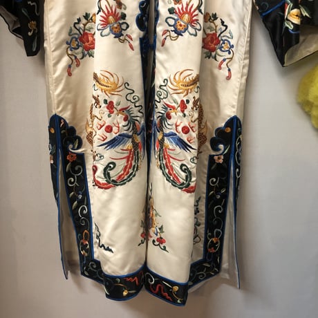 Vintage silk china long jacket【01221】