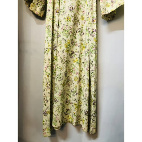 70s Floral flare sleeve maxi dress【01076】
