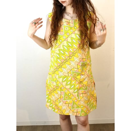 60s Yellow psychedelic all in one【01305】