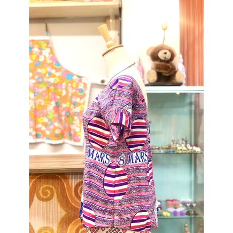 Pink×Purple african batik top【01175】