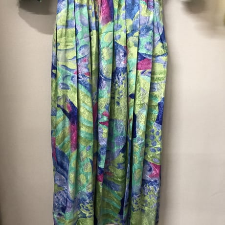 80s MONTAGE NIGHT watercolor ruffle dress【00976】