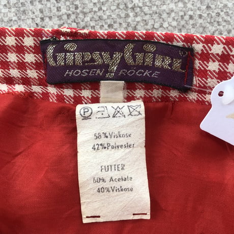 Vintage gingham pencil skirt【01420】