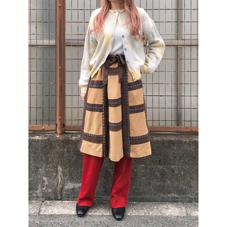 70s Mr. Hank Brown wool mix skirt【01415】