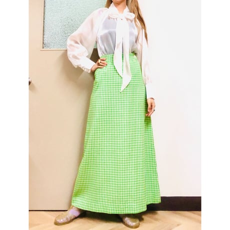 Vintage bowtie sheer blouse【00793】