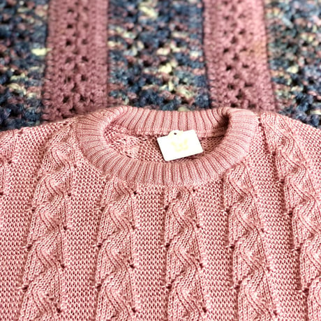 Pink knit sweater【01367】