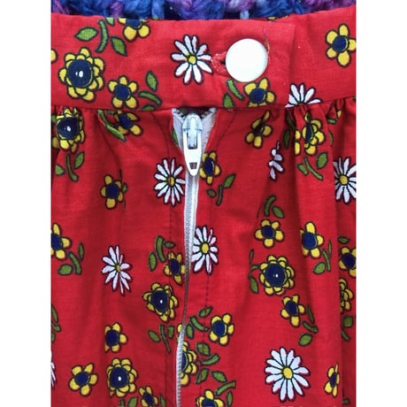70s Floral maxi skirt【01454】