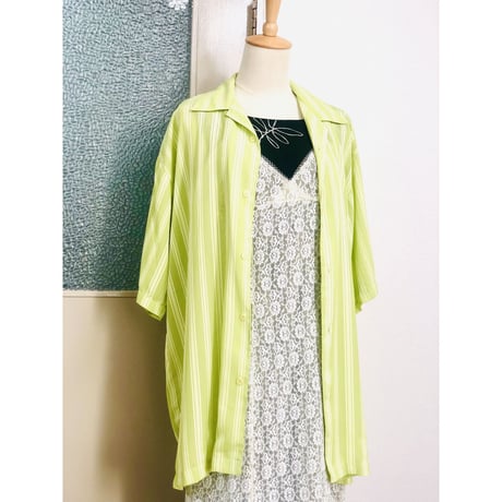 Lightgreen half sleeve shirt【00722】