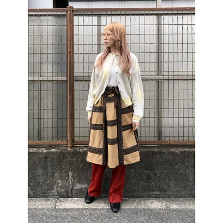 70s Mr. Hank Brown wool mix skirt【01415】