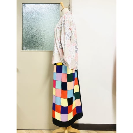 Vintage patchwork printed blouse【00229】