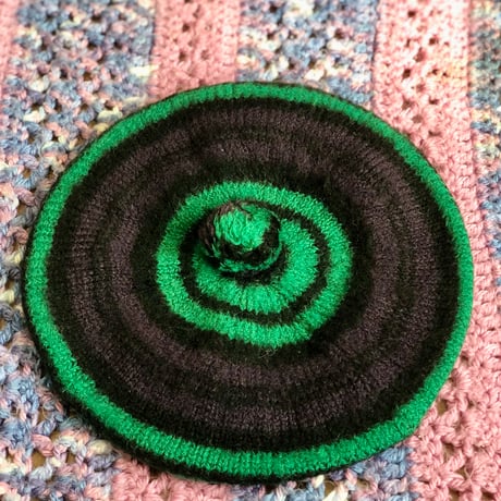 Vintage Scotland wool beret / Green【01391】